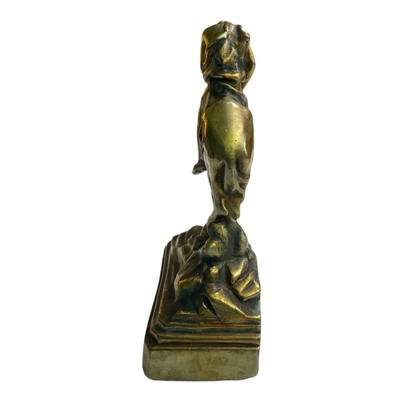 VINTAGE 'END OF THE TRAIL' NATIVE AMERICAN INDIAN BRASS-CLAD BOOKEND
CIRCA 1930 - Picture 2 of 9
